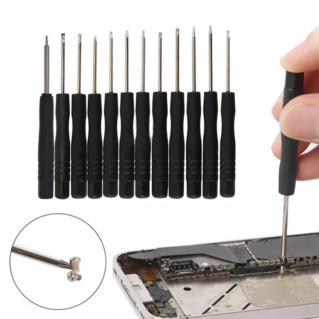 Juego de destornilladores de precisión magnética multifunción Mini 12 PCS Set para Teléfono Tablet PC Herramientas de reparación