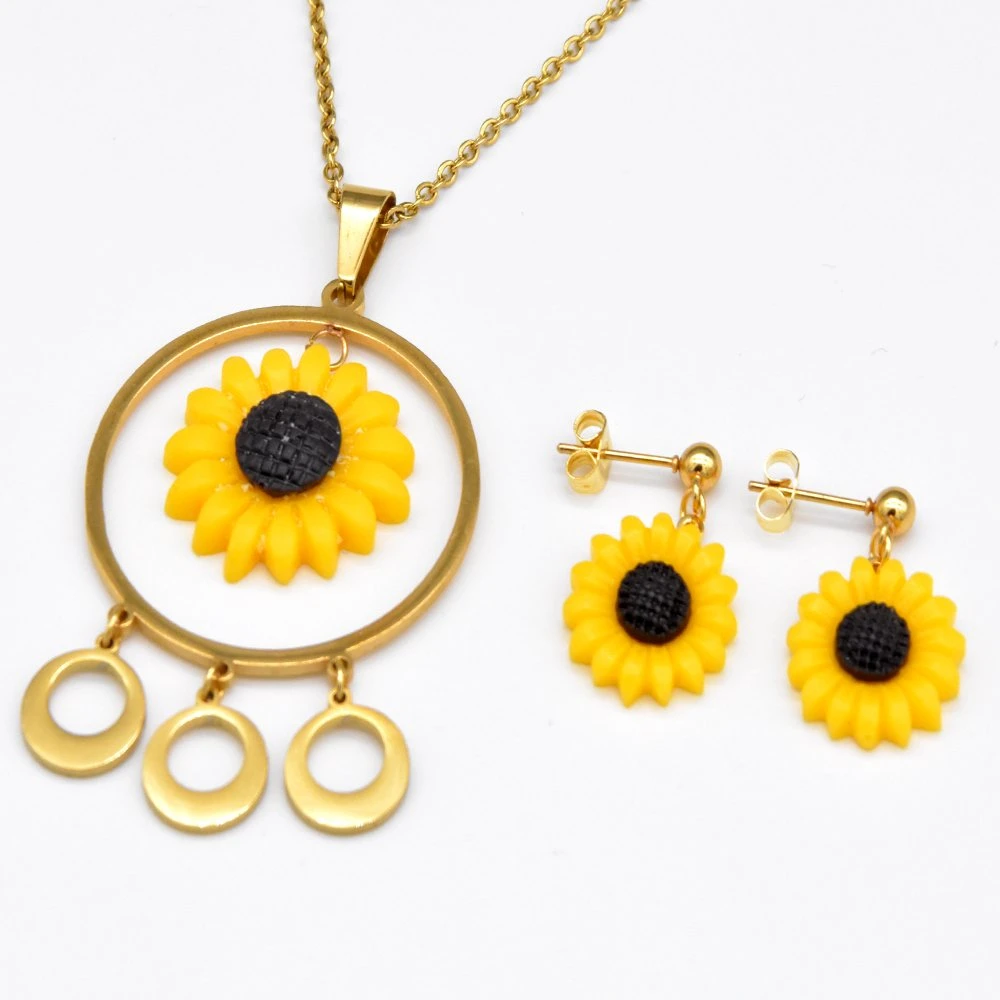 Fashion Accessory Women Perfect Gifts Sunflower Drop Earrings