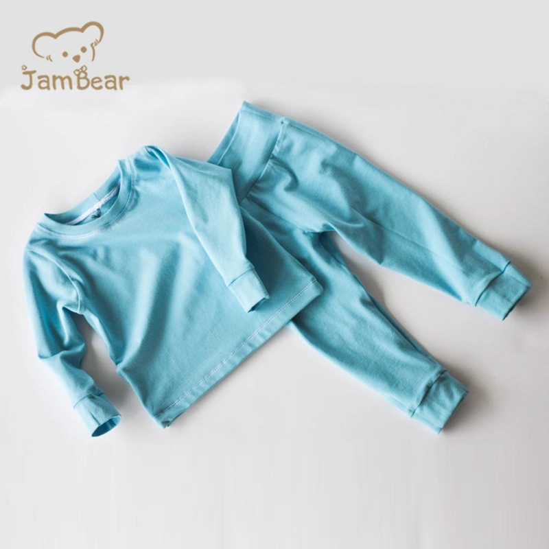 Jambear Organic Kids Baby Pajama Kids Ribbed Baby Pyjamas Eco-Friendly Organic Cotton Childrens Loungewear Toddler Sleepwear