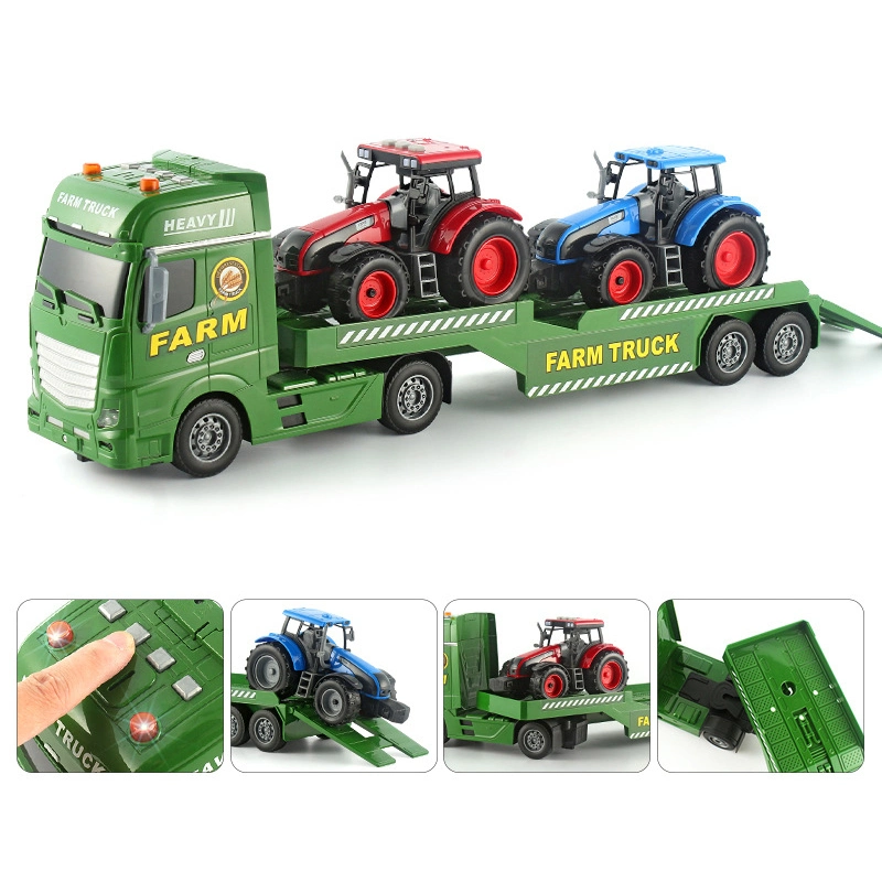 Farmer Flats Автомобили с автоавтомобилями и самолетами Детские игрушки Chilren Toy Transporter Truck Boys Подарочный трактор с. Свет и музыка