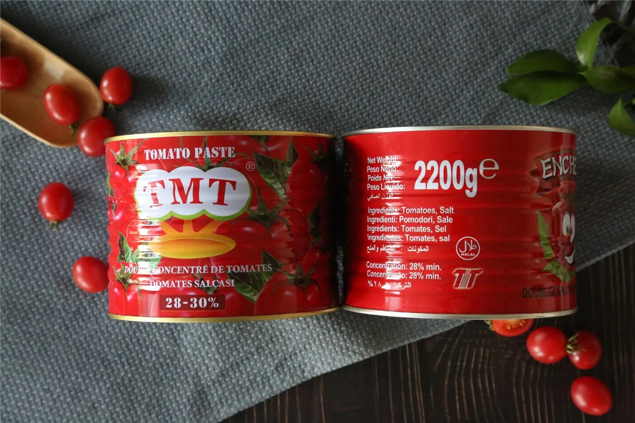 Las conservas de pasta de tomate 2200g marca OEM para Ghana