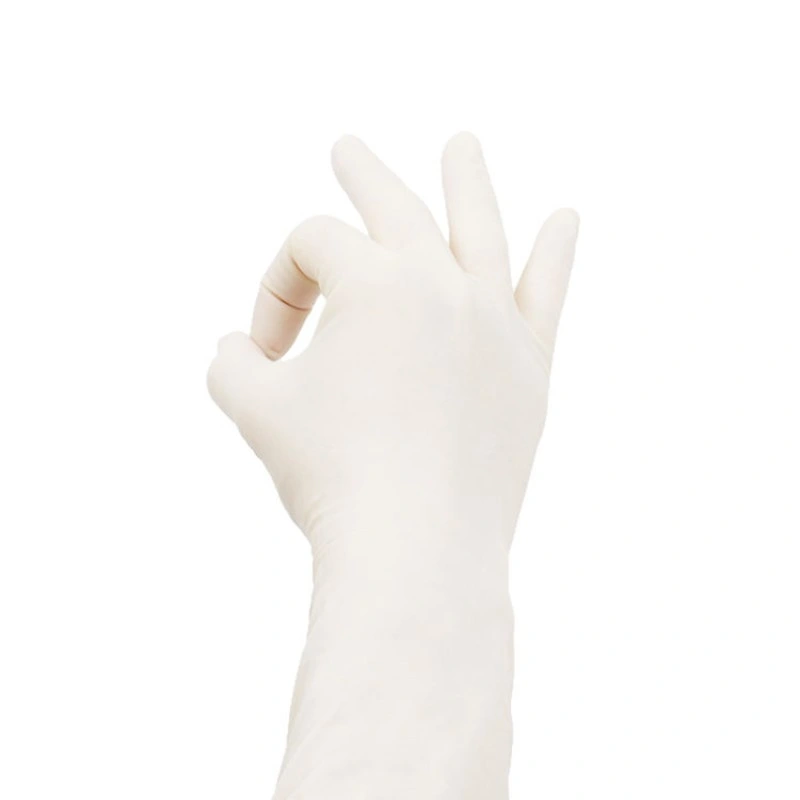 Guantes de China Fabricante Natural Latex desechables estériles Cirugía Guantes