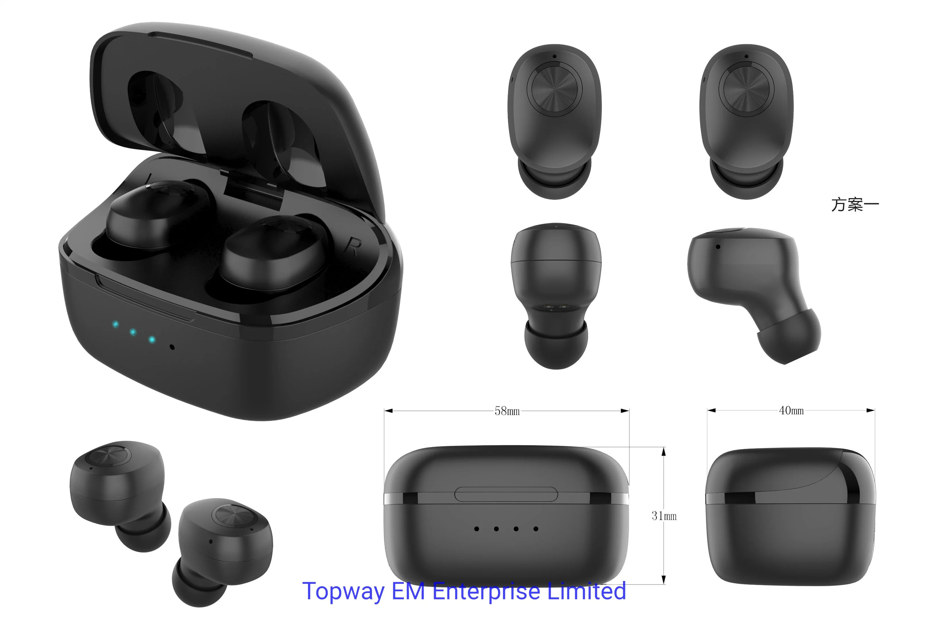 Appel binaural Bluetooth 5.0 True Wireless aimant aspiration LED Affichage de l'alimentation dans le boîtier de chargement