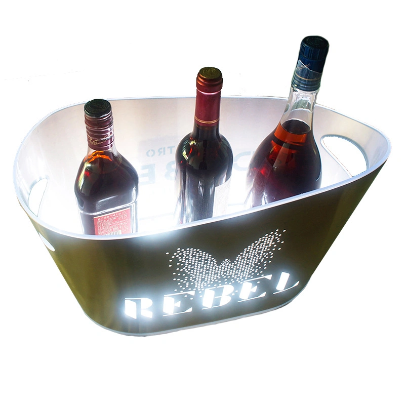 LED Rechargeable Acrylic Plastic Beer Champagne Coke Red Wine Ice Bucket