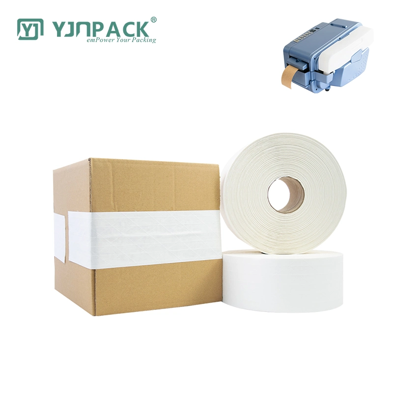 Win Market Reinforced White Water Activated Gummed Kraft Paper Branded Packing Tape