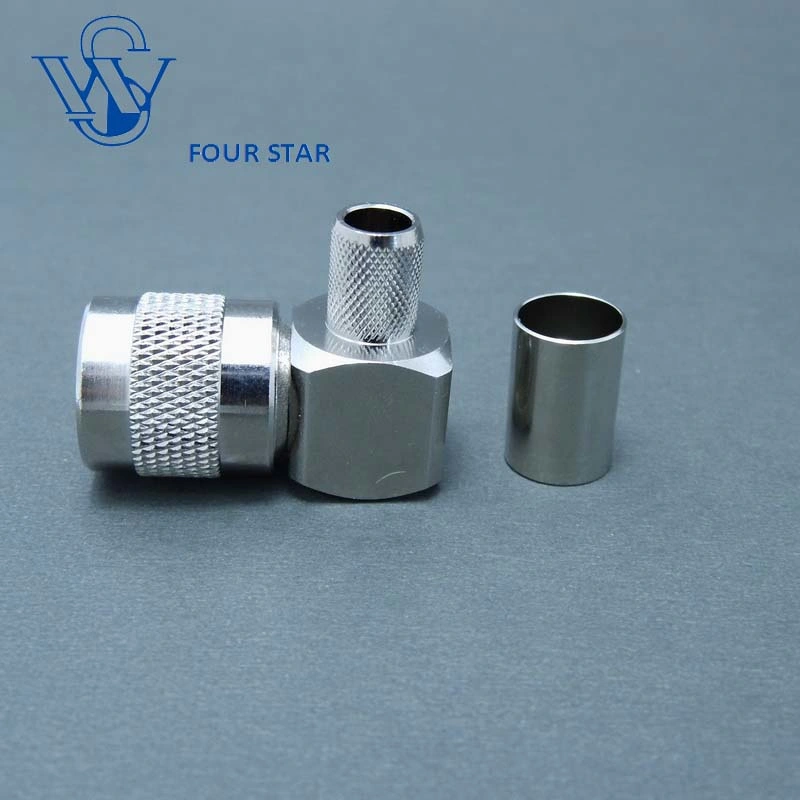 Antenna Wire Electrical Waterproof 90 Degree Male Plug Right Angle Crimp TNC RF Coaxial Connector for LMR300 Cable