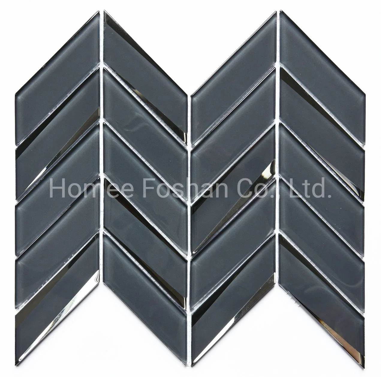 Mosaico De Vidrio Grey Color Glass Mosaic ذات التصميم الشهير التجانبات في الحائط لتخصيص Backsplash الأساسي