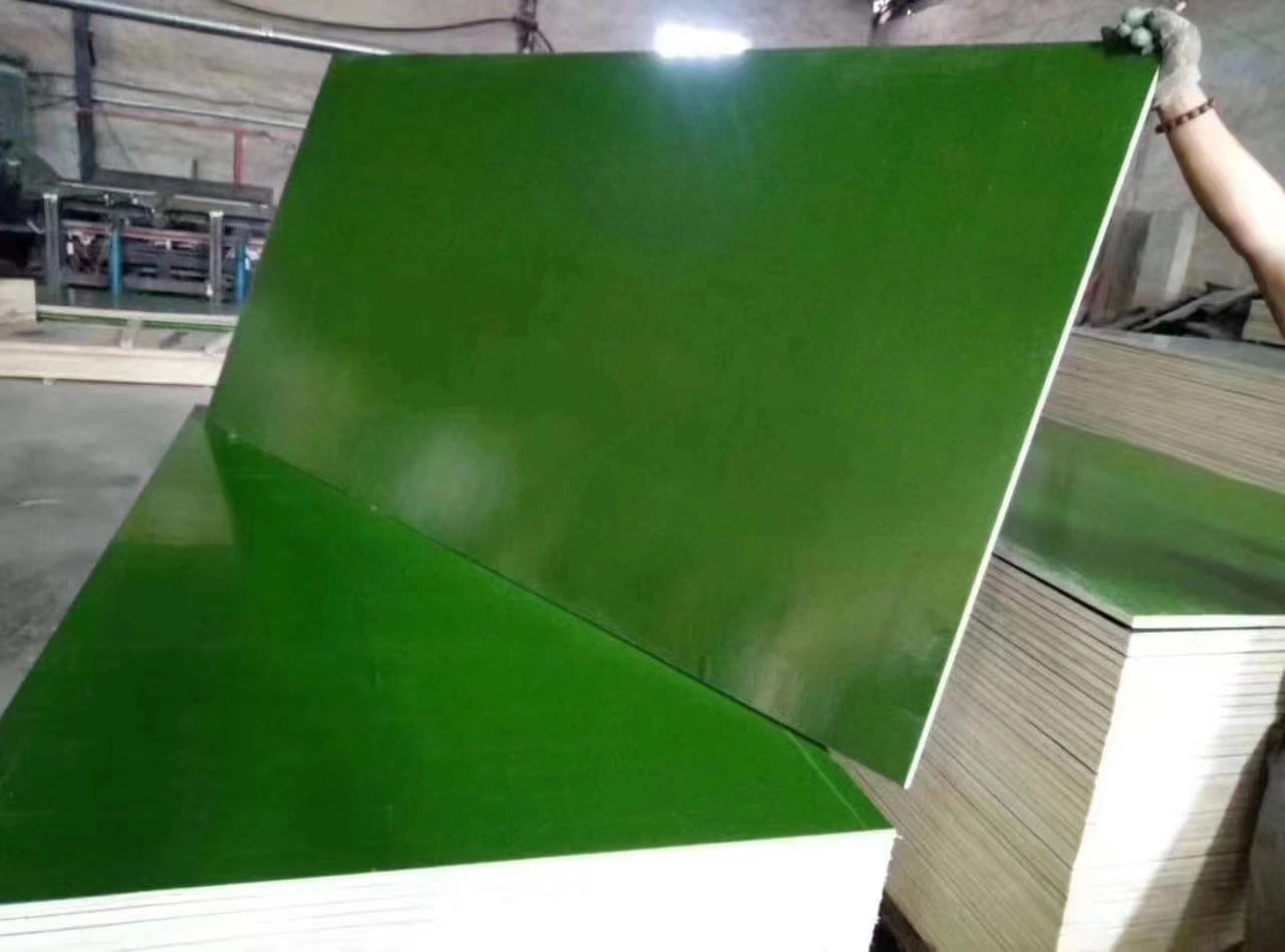 18mm Full Poplar Core WBP Glue Green PP Plastic Polyester Film Faced Plywood