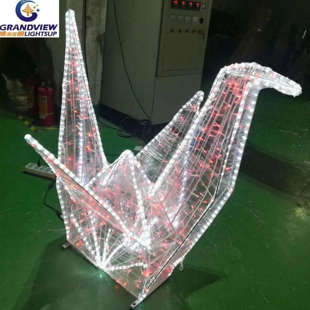 LED 3D Paper Cranes Christmas Outdoor Decoration Motif Light