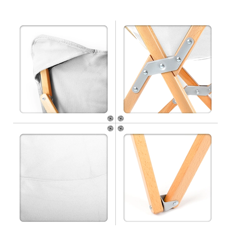 Kinggear Wood Folding Chair White Camping Chair Ultralight Companct Foldable Camping Chairs