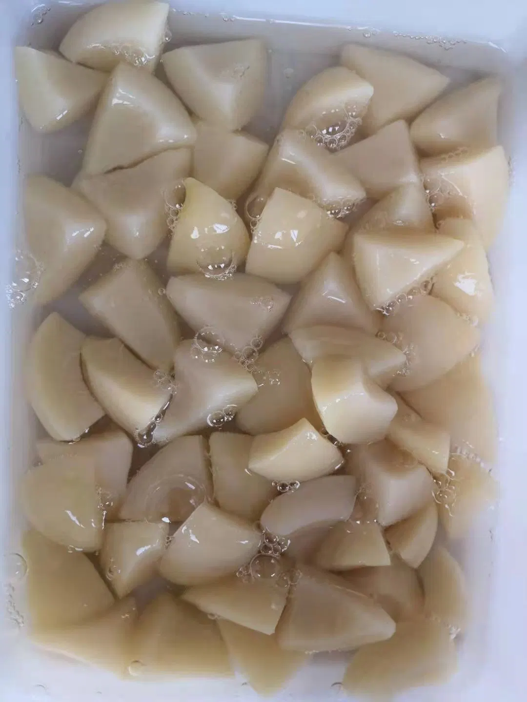 Canned White Peach Wedge Dice in Syrup