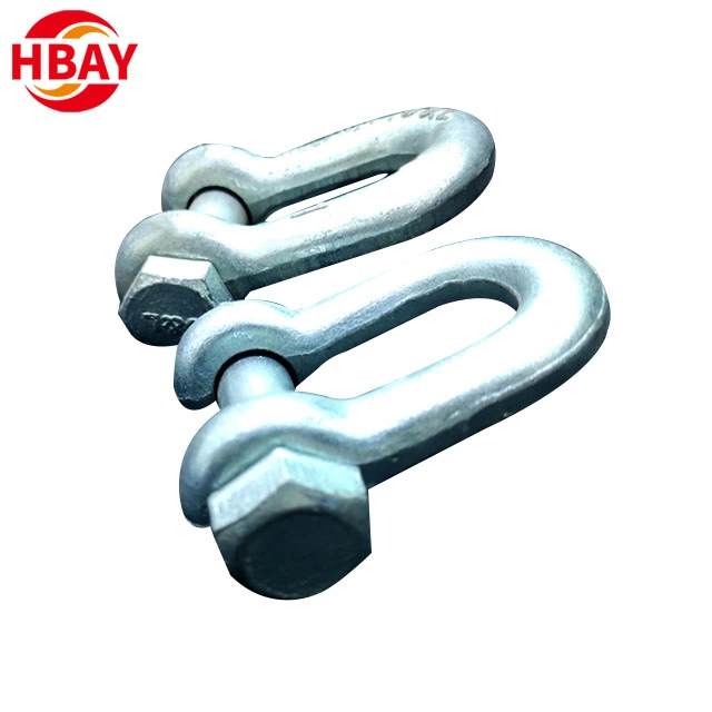 G209 G210 G2130 G2150 Galvanised Alloy Steel Shackles with Screw Pin Bow Shackle D Shackle