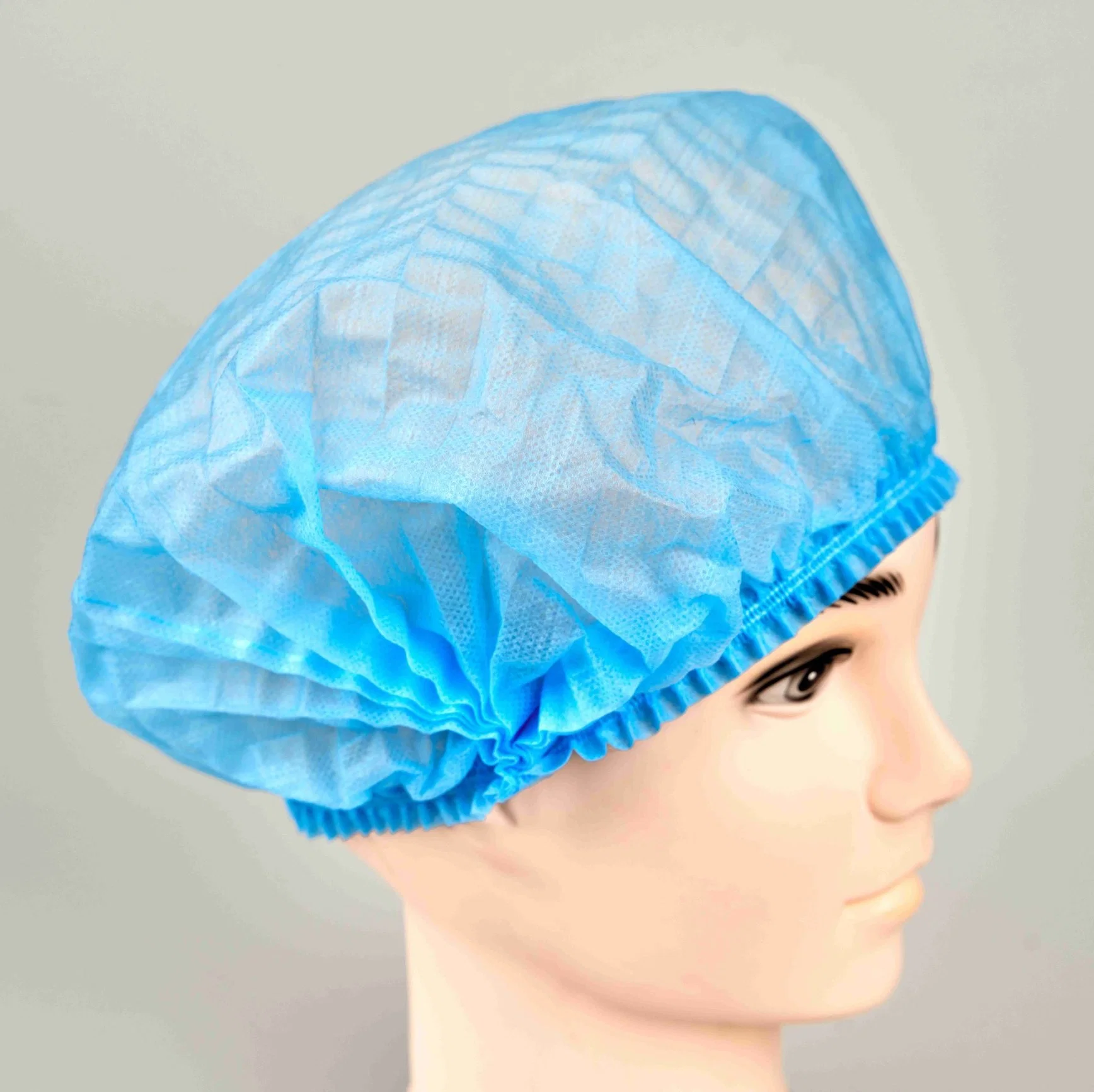 CE Mdr Single or Double Elastic Disposable Medical Nurse Cap Breathable Soft Non-Woven Surgical Mob Cap