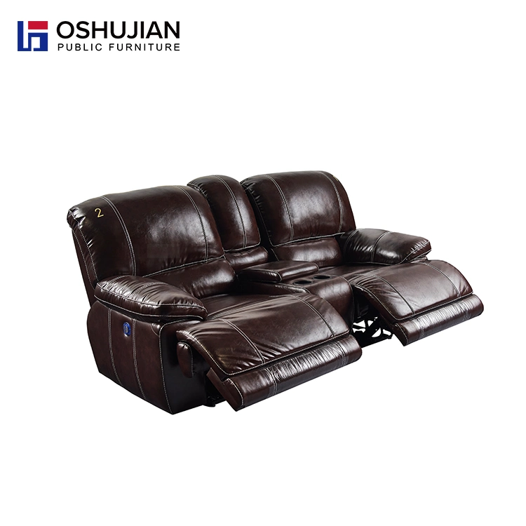 Super Room Soft Top Grain Leather Seat Sofa Set Cinema Chair for Media Room Reception Chairs VIP Sofa