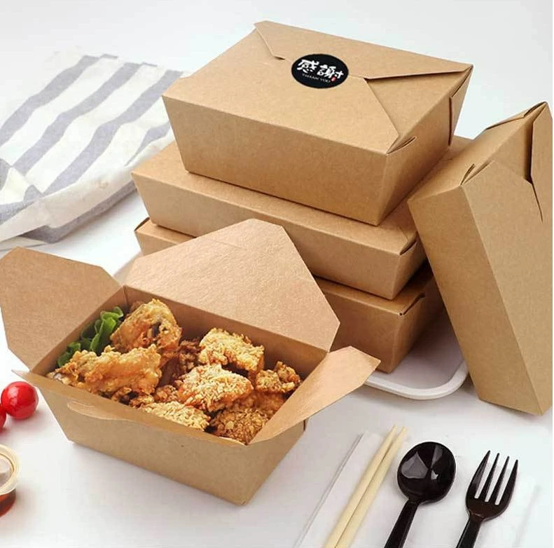 Caja de almuerzo de papel de Takeout sin BPA para ensalada de sushi frito arroz