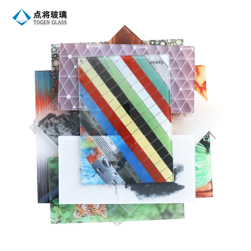 Customized Colored Flat Tempered Ceramic Coated Laminated Digital Printing Glass for Facade