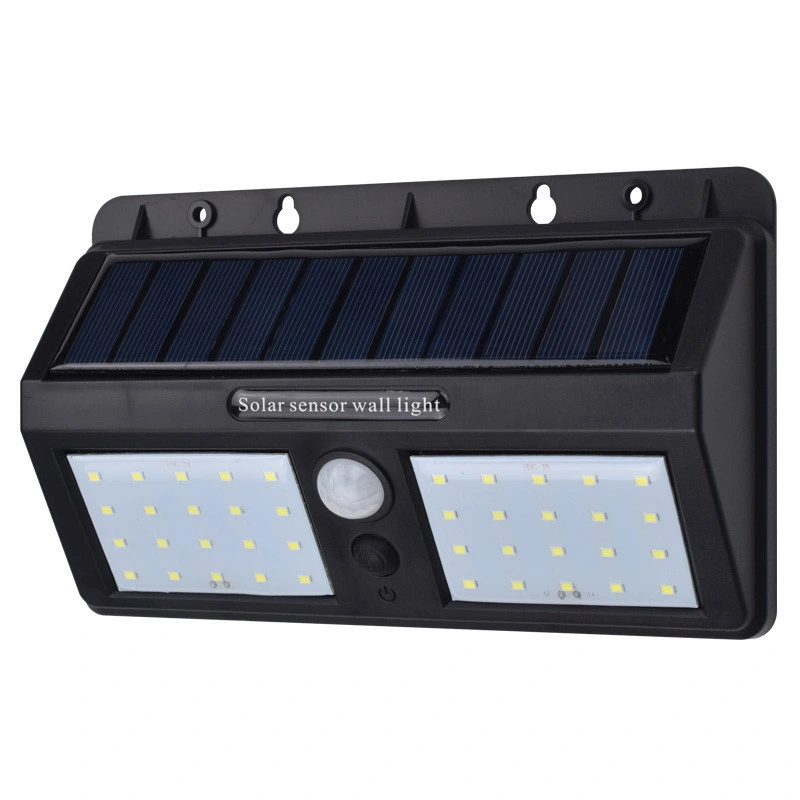 Luz solar LED pared exterior Luz de seguridad Iluminación de noche con Sensor de movimiento PIR para puerta trasera de jardín Step Street