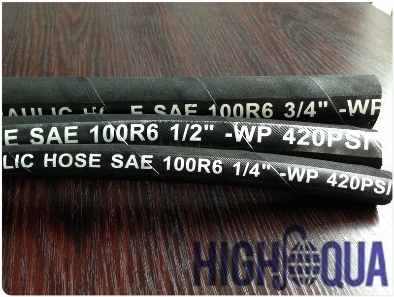 Textile Braided Hydraulic Hose R6 Is Used for Industrial Belt ISO9001, RoHS, En ISO3821, FDA, Reach Certification