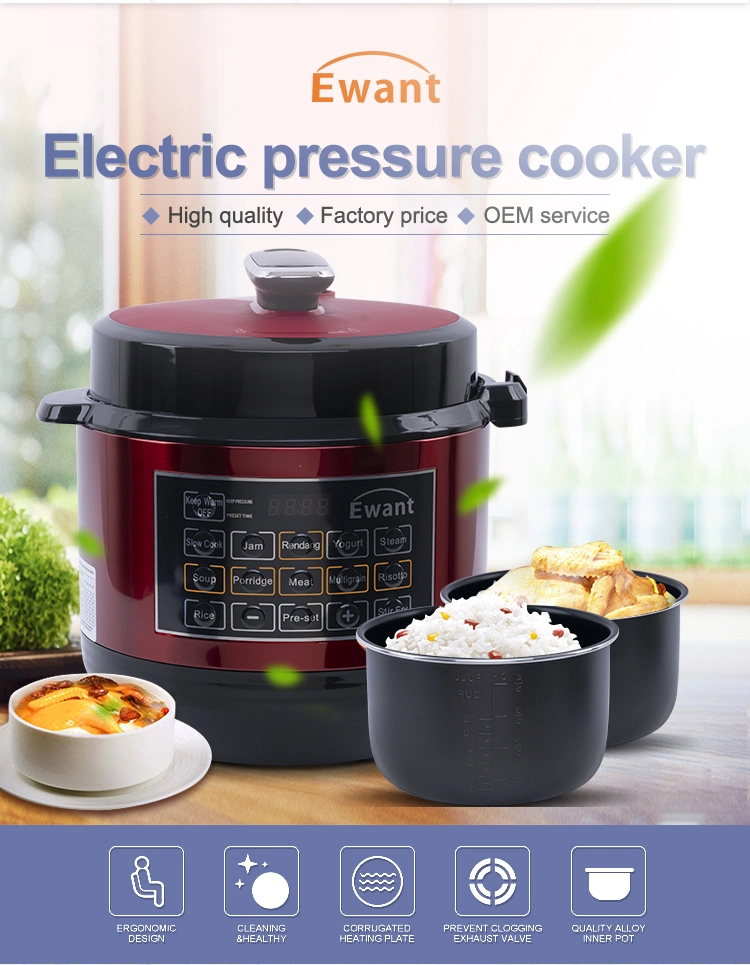 6L acier inoxydable Multipurpose ménage cuisinière électrique de pression automatique programmable