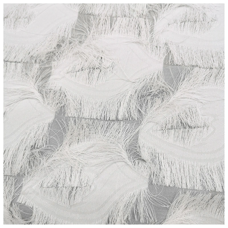 Custom Cut Flower Foliage Pattern Tassels Polyester Chiffon Fabric for Evening Dress/Blouse