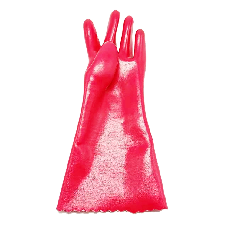 Guantes de trabajo industriales de PVC rojo