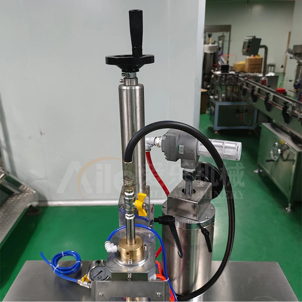 Aile Semi Automatic Aerosol Spray Can Lubricating Oil Gas Aerosol Filling Machine