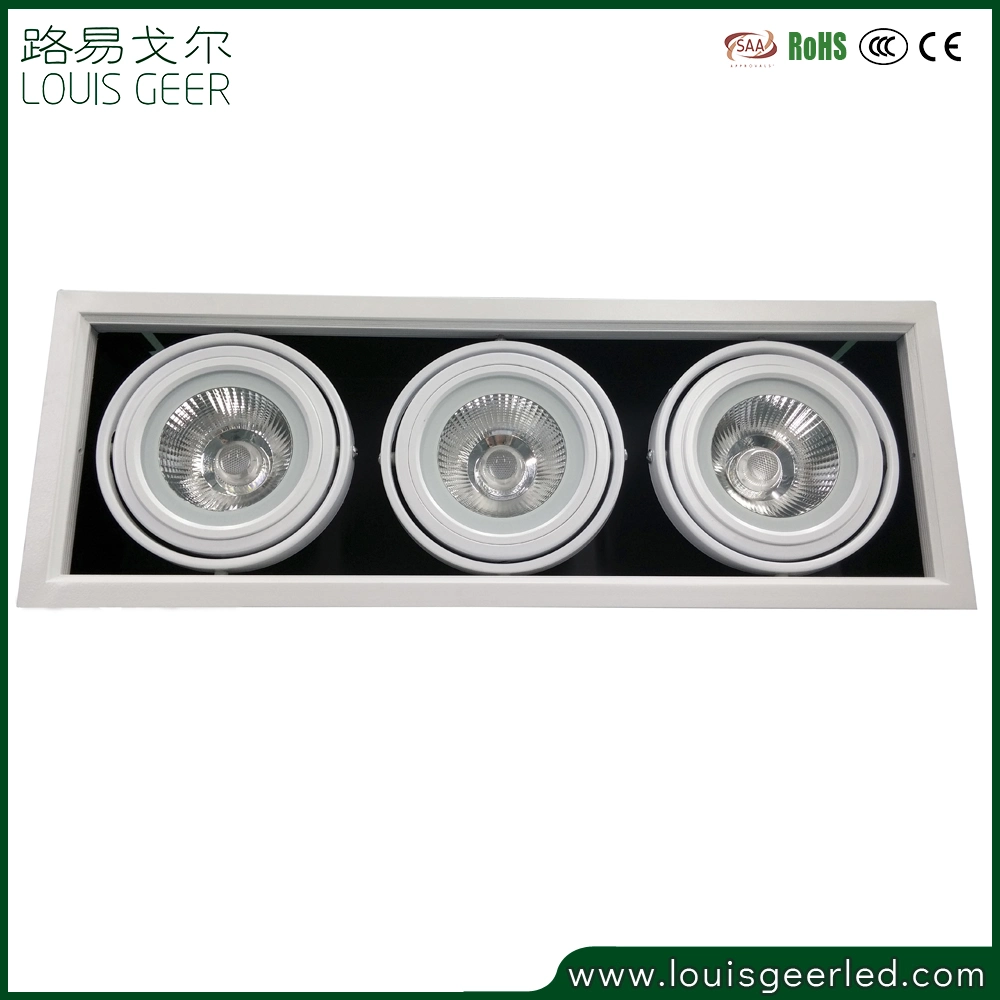 High Quality Adjustable Recessed High Power 3*15W LED COB Grille Light