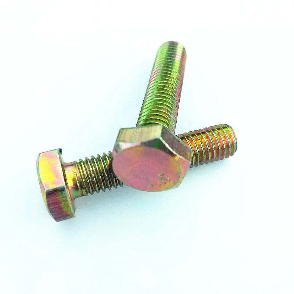 Yellow Color Hex Head Bolt DIN933 Nut Washer Made in China