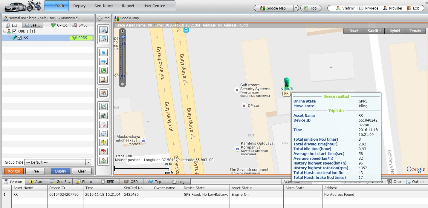 GPS System for Fleet Tracking with Trace Angle Optimization (GT08-KW)