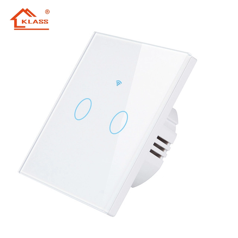 El diseño más reciente de la fábrica Smart WiFi el interruptor de luz con el panel de vidrio 3pista Interruptor de pared Pared de la toma de control de la luz LED