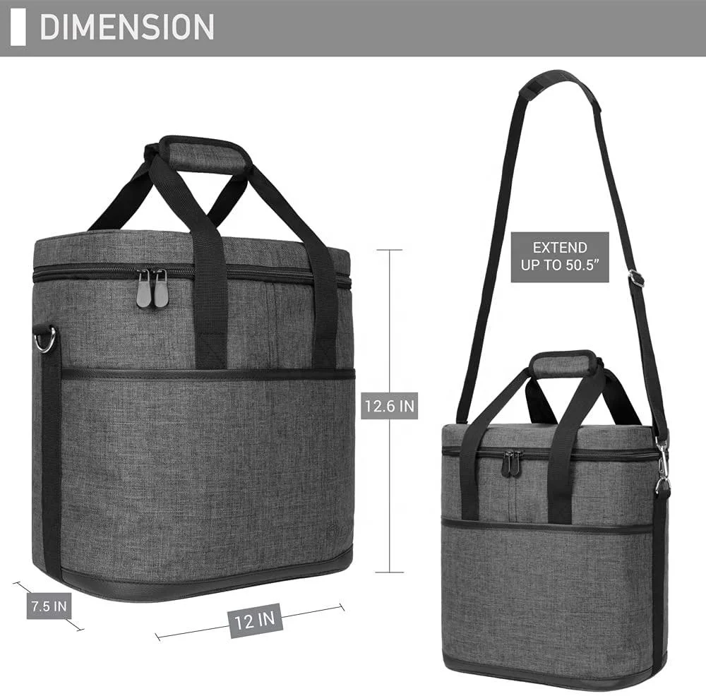 Custom 6 Bottle Carrier Tote Bag Insulated Padded Wine Cooler Bag for Travel Picnic