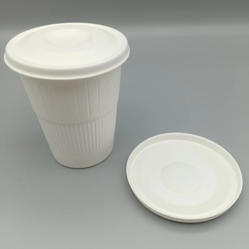 Biodegradable Disposable 90mm Sugarcane Pulp Cold Drink Cup Lid Bagasse Flat Lid