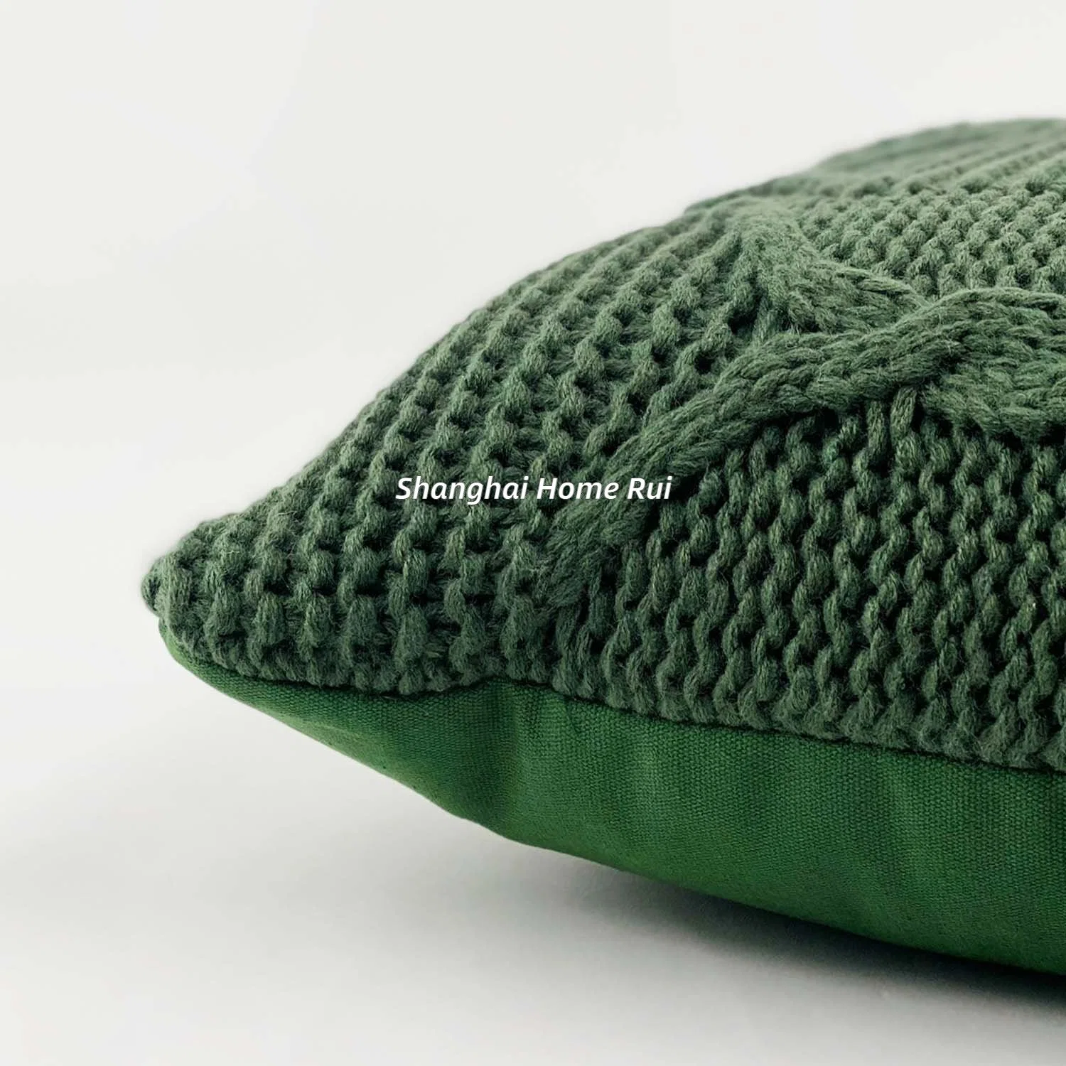 Home Textile Sofa Outdoor Deco Olive Cable Striped Knitted Texture Backrest Pillow Case Toss Cushion Cover