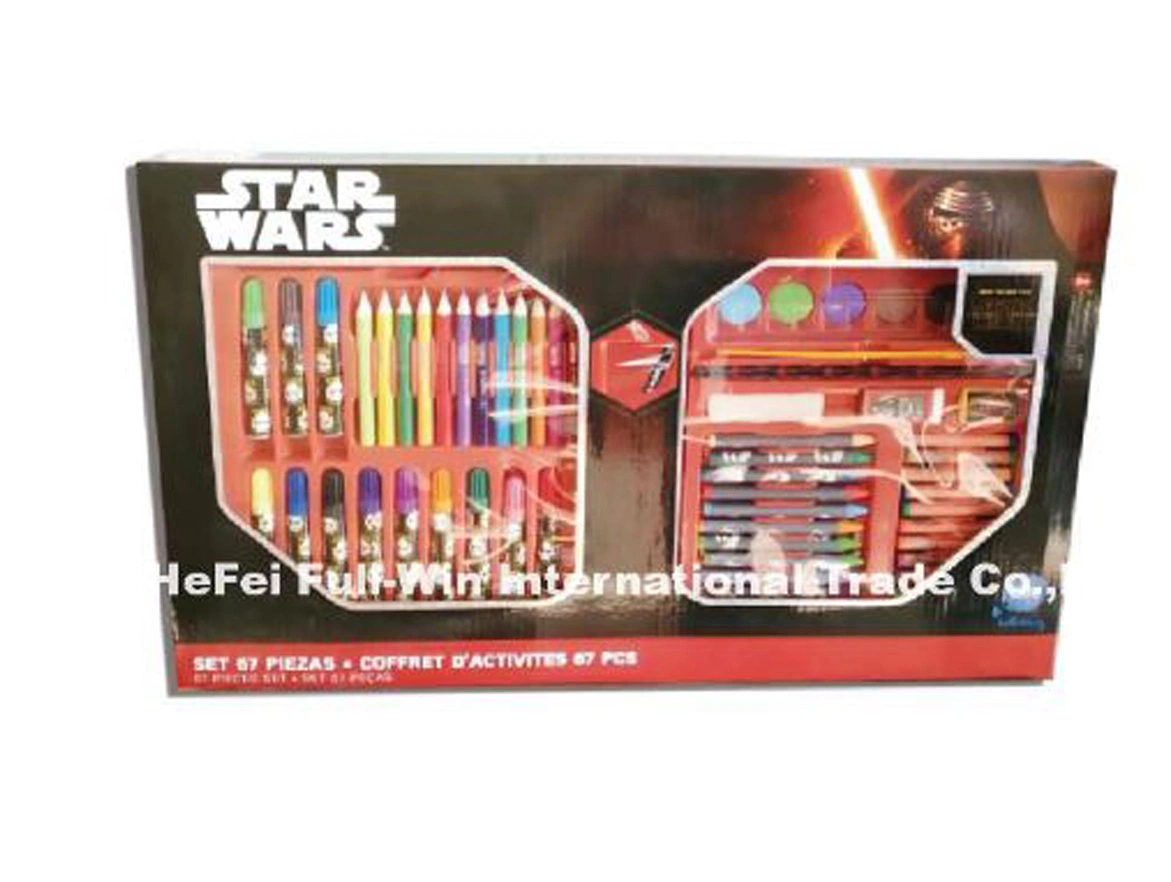 68 PCS caixa de papel colorido Licenciada Fama Approved different designs Crianças ′ S Painting &amp; Drawing Set Makers, Color Pencils Stationery Set