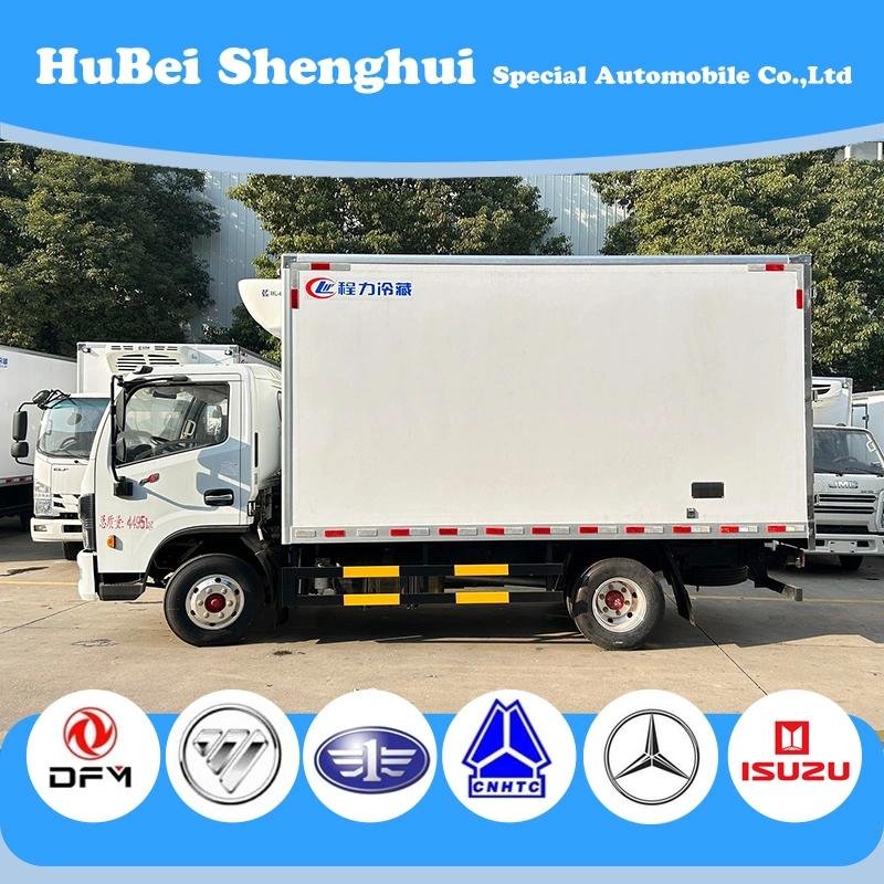 Dongfeng 4&times; 2 6 Wheels Refrigerator Cargo Transport Refrigerated Freezer Food Box Van Cooling Truck