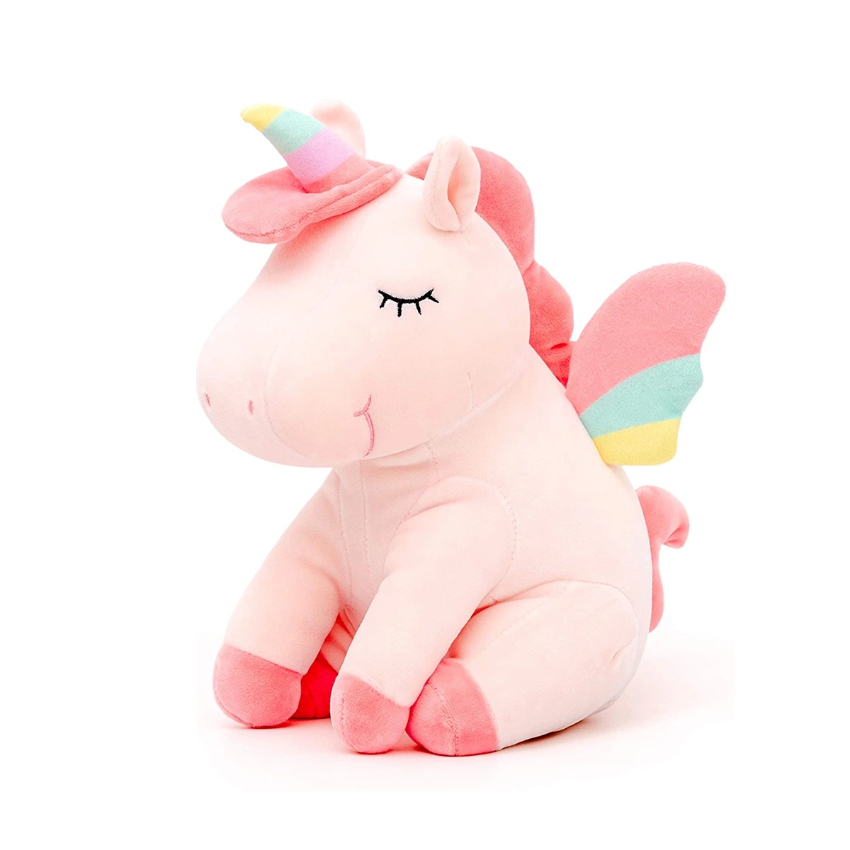 Rainbow Wings Unicorn Stuffed Pink White Animal Plush Gift Toys 12inches