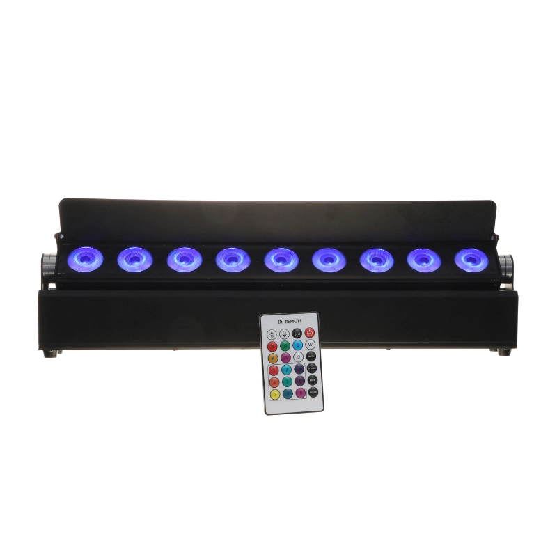 9*18W UV RGBWA 6dans1 alimenté par batterie LED DMX sans fil Bar de la rondelle de paroi