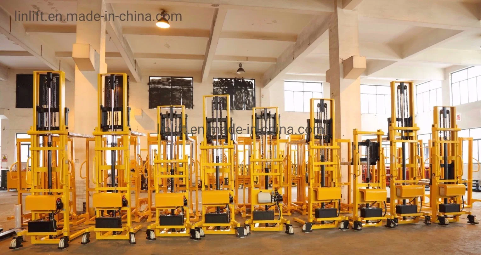1500kgs, 1,6meters, Semi-Electric Batterie Hydraulic Stacker Electric Pallet Gabelstapler