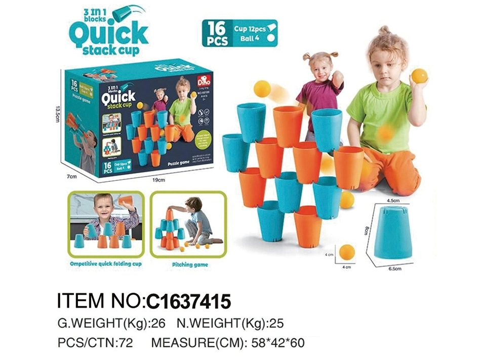3 in 1 Blocks Puzzle Quick Stack Cup OEM/ODM Factory Direct Sales Wholesale Intellectual Educational Toys Kids Toy Educational Toys Children Plastic DIY