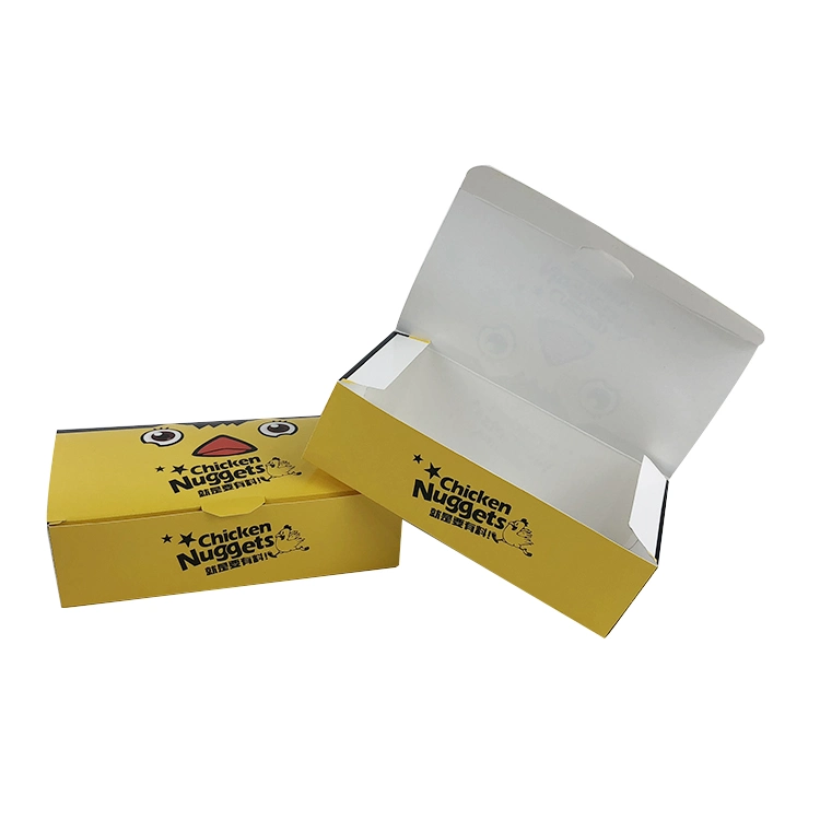 Bac à nourriture en papier de restauration dégradable boîte à lunch jaune jetable écologique
