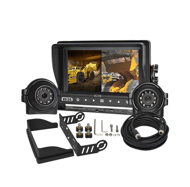 7" Waterproof Car Reversing Two Camera Monitor Kit for Trucks, Tractors, Trailers