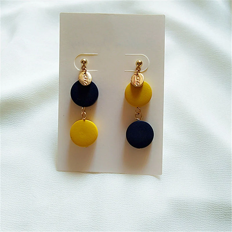 Wholesale/Supplier Jewelry Colorful Asymmetrical Wood Stud Earrings