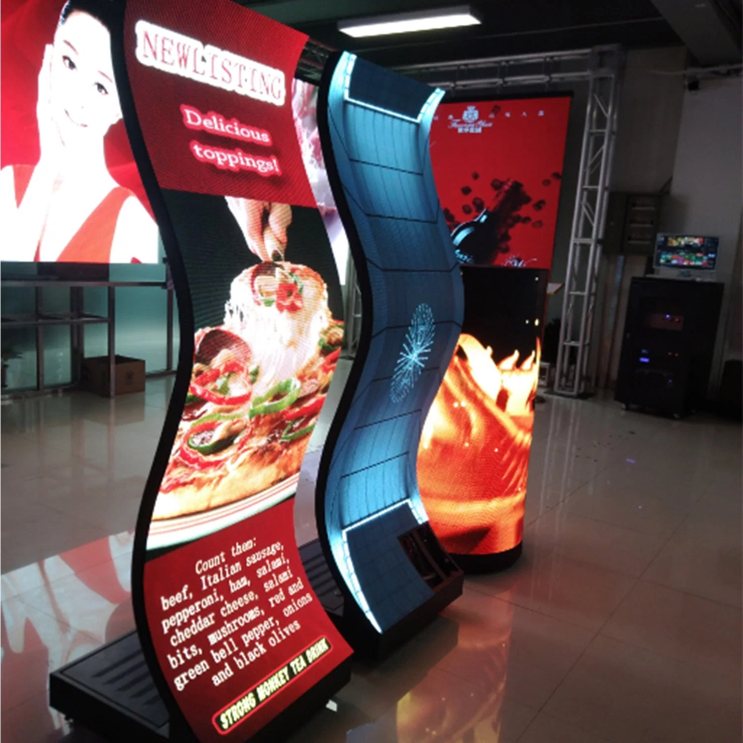 Wholesale/Supplier High quality/High cost performance  Indoor S-Shaped LED Poster Screen Display with Flexible LED Modules