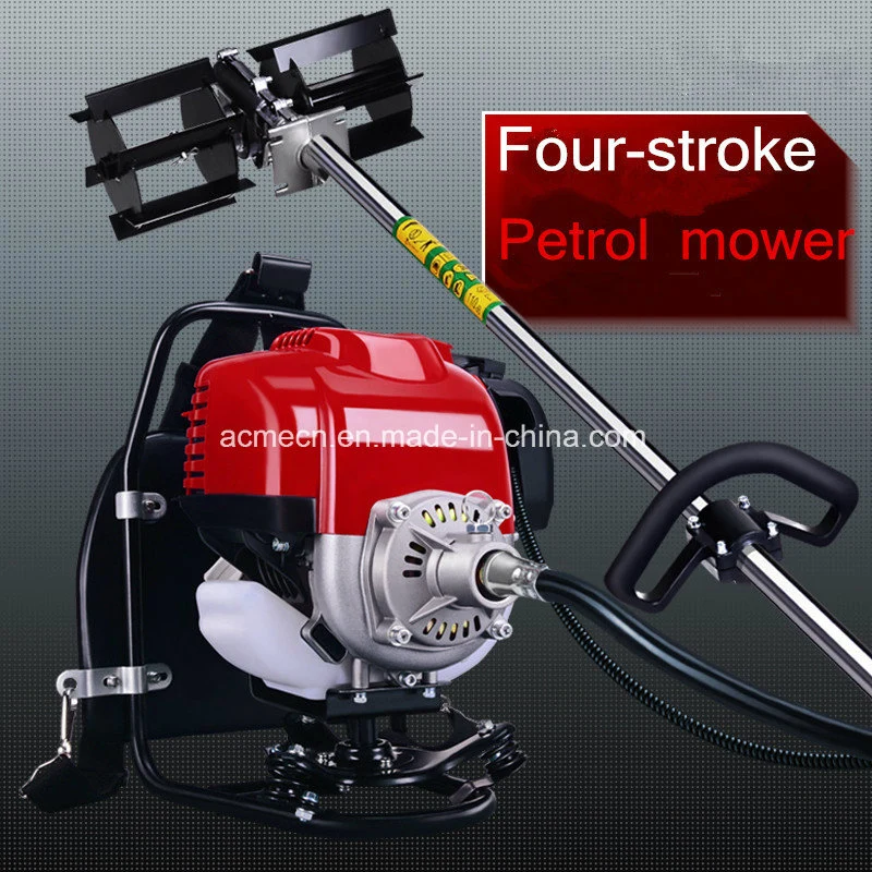 Lawn Mower Four Stroke Backpack Gasoline Engine Weeding Machine Mini Scarifier Machine