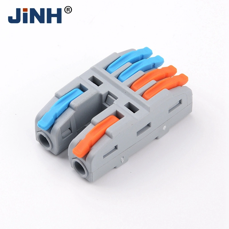 Fast Wire Connectors 2 in 4 out Push-in Spring Splicing Terminal Block