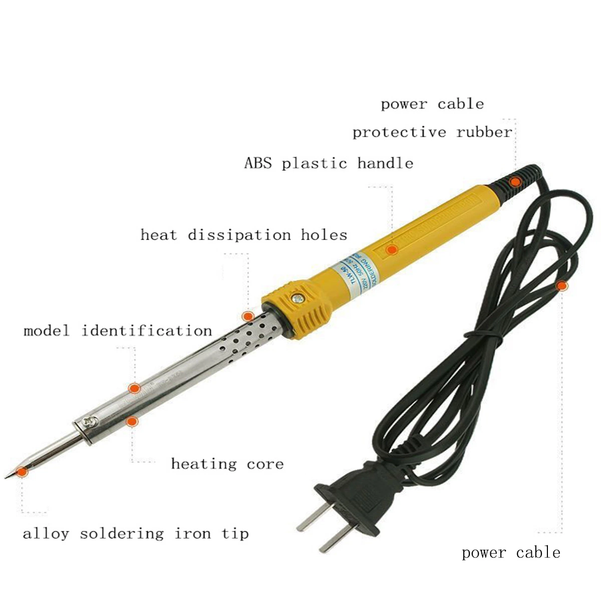 Haute température 110V/220V de la résistance de chauffage intérieur les deux bouchons Fers à souder électrique TR-04