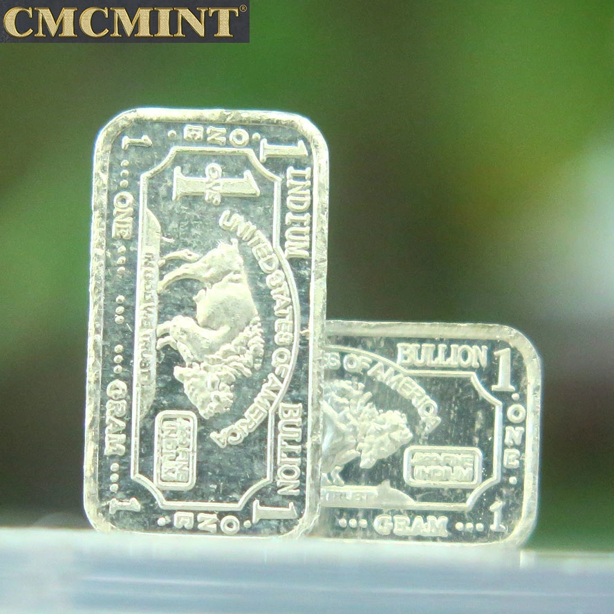 1 Gram 999 Fine Indium Buffalo Bullion Bar