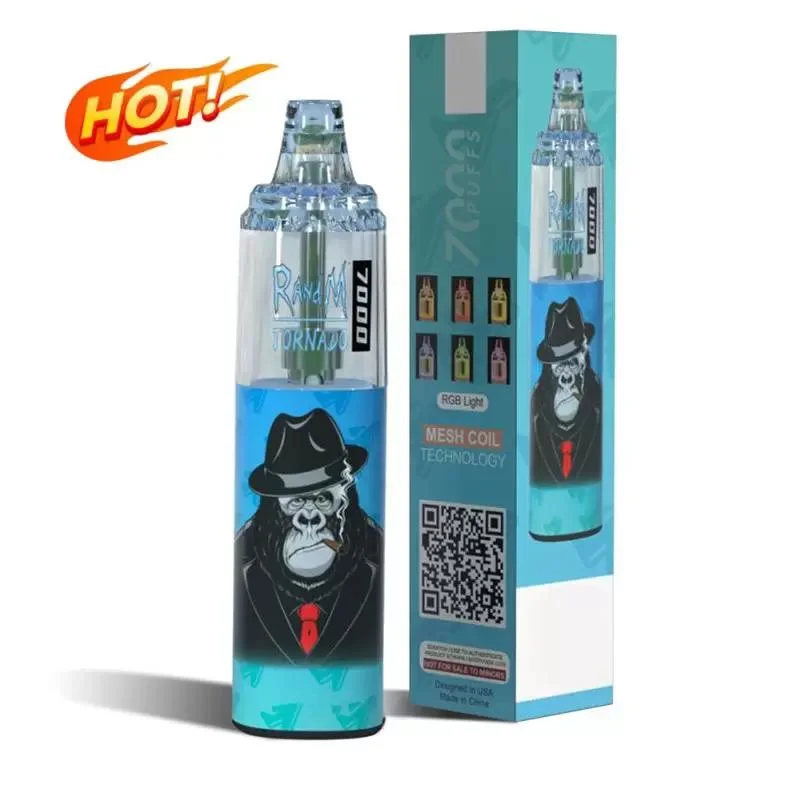 Aparelho descartável e-cigarro luz Pape 10000 puffs 10K 12K Randm Tornado 6000 7000 9000 10000 12000 21000 e maacel Vape