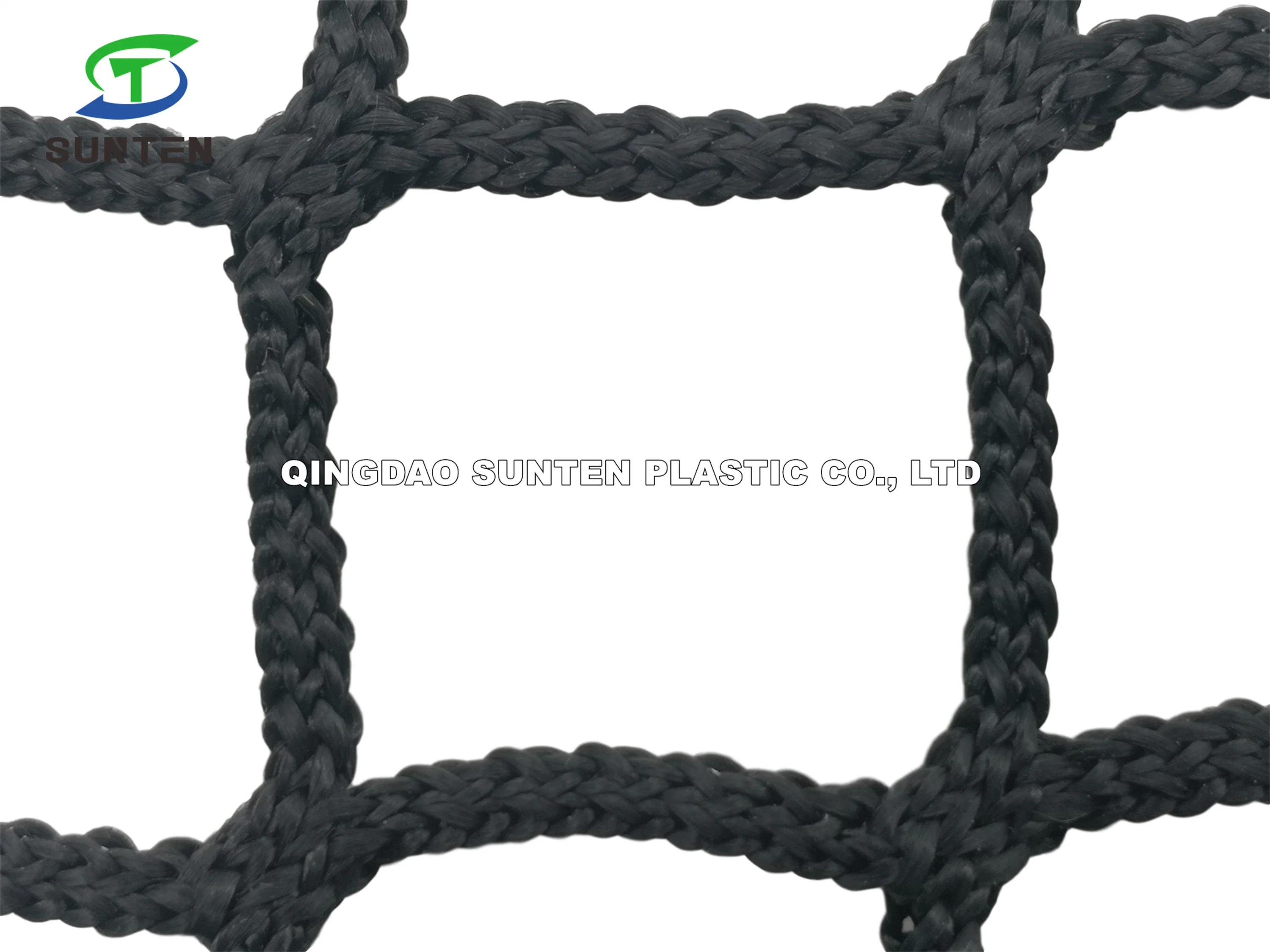 Black Color Polyester Knotless Cargo Net, Container Net, Fall Arrest Net, Safety Catch Net in Construction Sites, Amusement Park