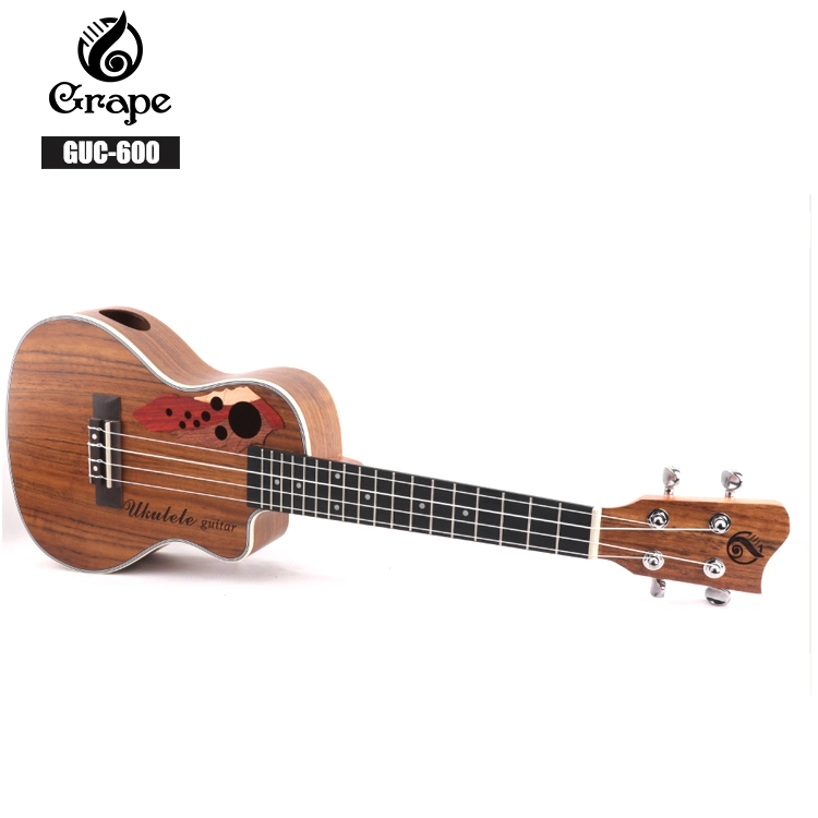 24 Inch Cutaway New Design Walnut Body Concert Ukulele